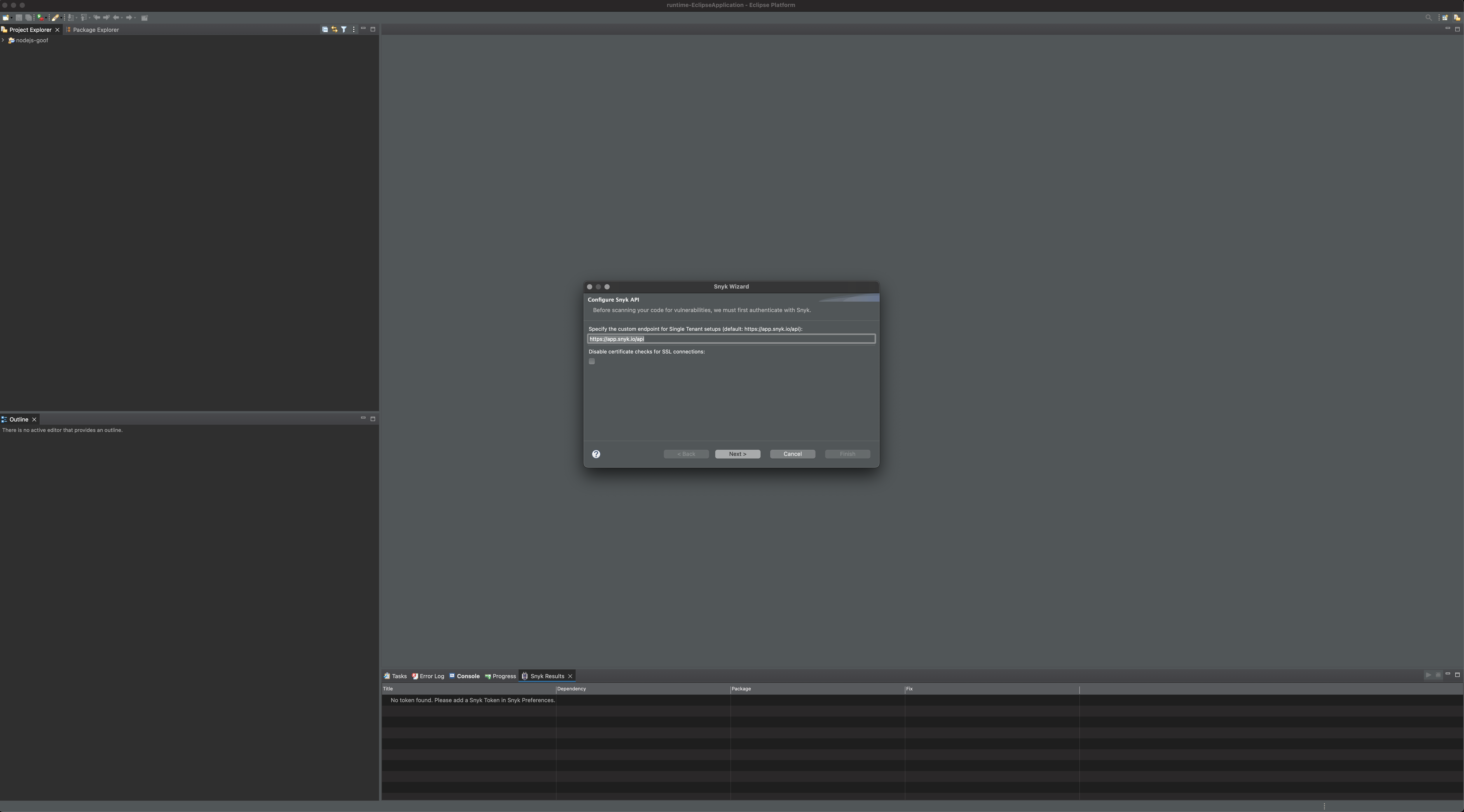 Snyk configuration wizard